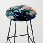 Sweetly: a bohemian, abstract work on paper in blue, pink, white, and gold Stool Gallery Image 2
