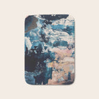 Sweetly: a bohemian, abstract work on paper in blue, pink, white, and gold Bath Mat Gallery Image 1
