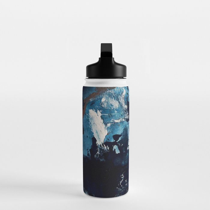Sweetly: a bohemian, abstract work on paper in blue, pink, white, and gold Water Bottle Gallery Image 3