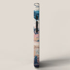 Sweetly: a bohemian, abstract work on paper in blue, pink, white, and gold iPhone Case Gallery Image 2