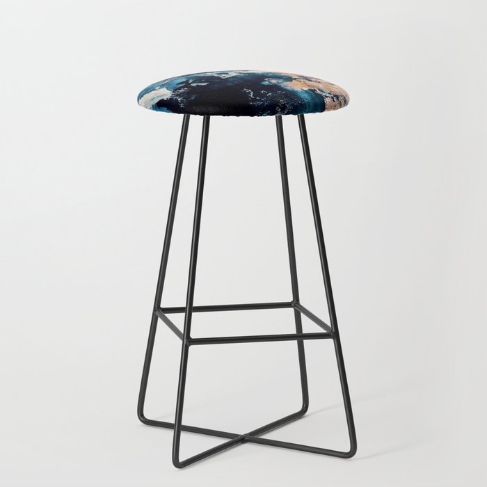 Sweetly: a bohemian, abstract work on paper in blue, pink, white, and gold Stool Gallery Image 1