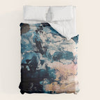 Sweetly: a bohemian, abstract work on paper in blue, pink, white, and gold Comforter Gallery Image 6