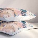 Sweetly: a bohemian, abstract work on paper in blue, pink, white, and gold Pillow Sham Gallery Image 3