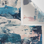 Sweetly: a bohemian, abstract work on paper in blue, pink, white, and gold Wall Tapestry Gallery Image 3