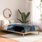 Sweetly: a bohemian, abstract work on paper in blue, pink, white, and gold Comforter Gallery Image 2