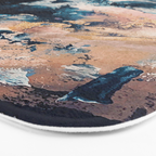 Sweetly: a bohemian, abstract work on paper in blue, pink, white, and gold Bath Mat Gallery Image 3