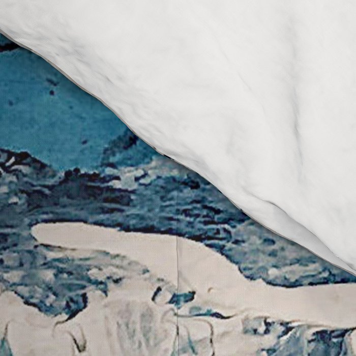 Sweetly: a bohemian, abstract work on paper in blue, pink, white, and gold Comforter Gallery Image 4