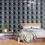 Sweetly: a bohemian, abstract work on paper in blue, pink, white, and gold Wallpaper Gallery Image 3