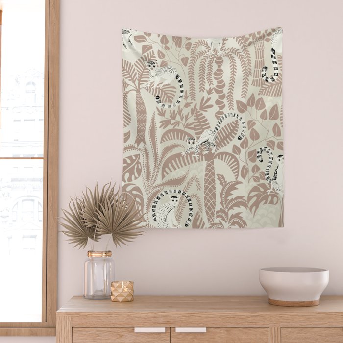 Jungle adventure warm earthy Wall Tapestry Gallery Image 2