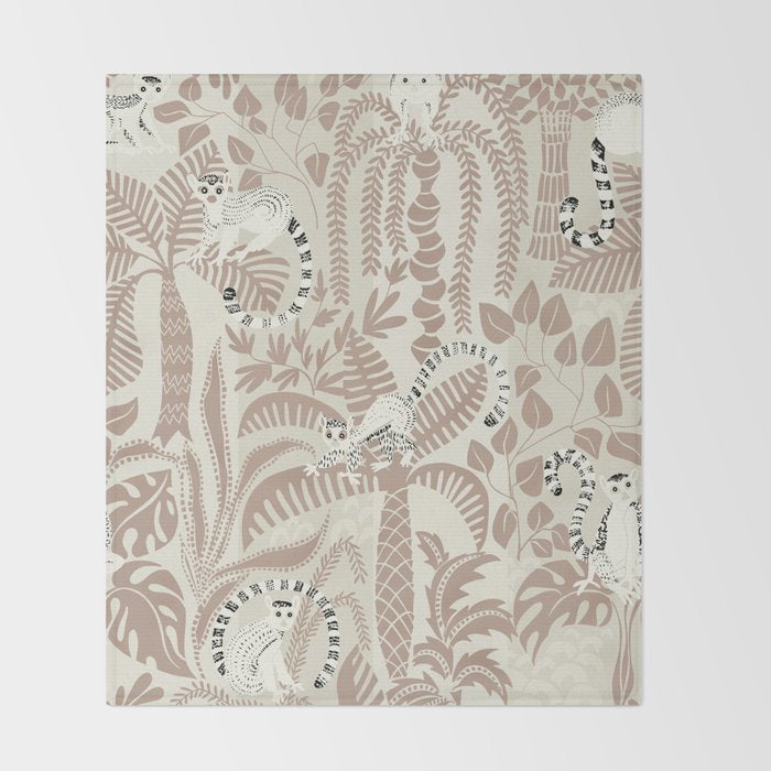 Jungle adventure warm earthy Throw Blanket Gallery Image 2