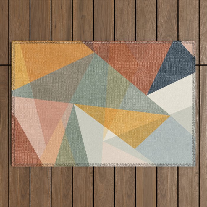 modern triangle mosaic - multi Outdoor Rug Gallery Image 1