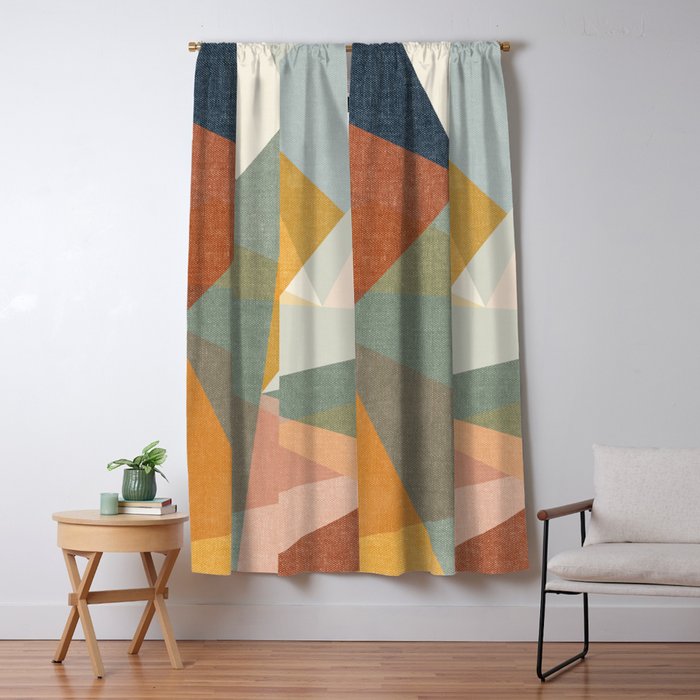 modern triangle mosaic - multi Window Curtain Gallery Image 5
