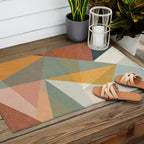 modern triangle mosaic - multi Outdoor Rug Gallery Image 2