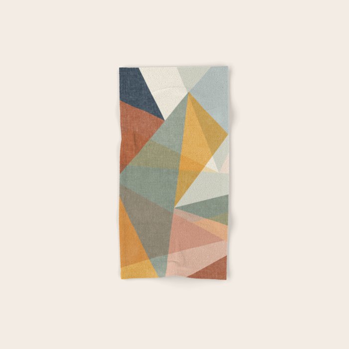 modern triangle mosaic - multi Hand & Bath Towel Gallery Image 1
