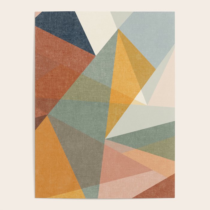 modern triangle mosaic - multi Poster Gallery Image 4