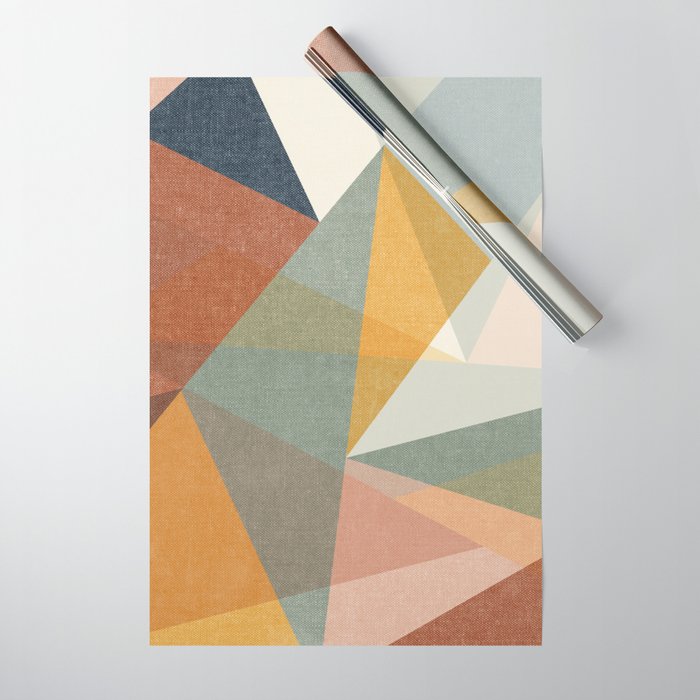 modern triangle mosaic - multi Wrapping Paper Gallery Image 1