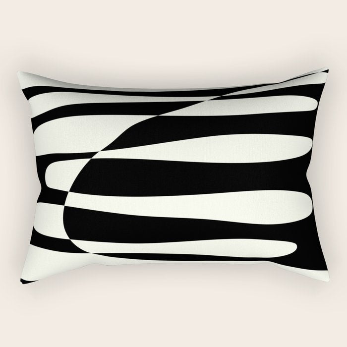 Abstract Composition in Black and White Rectangular Pillow Gallery Image 1