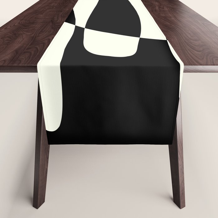 Abstract Composition in Black and White Table Runner Gallery Image 1
