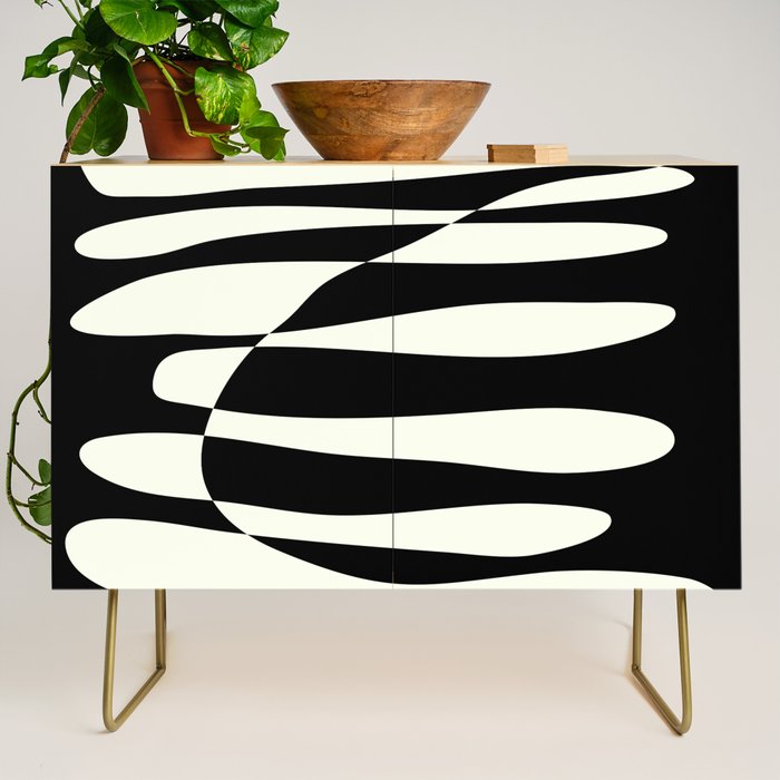 Abstract Composition in Black and White Credenza Gallery Image 1