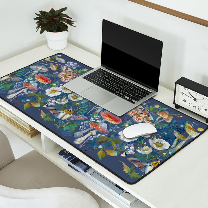 Goliath Beetle Mushroom Garden Desk Mat Gallery Image 2