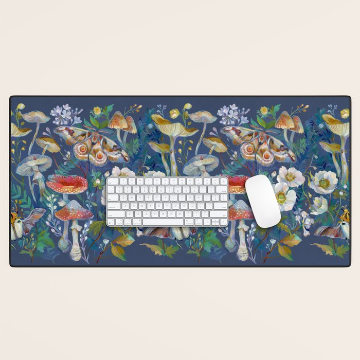 Goliath Beetle Mushroom Garden Desk Mat Gallery Image 1