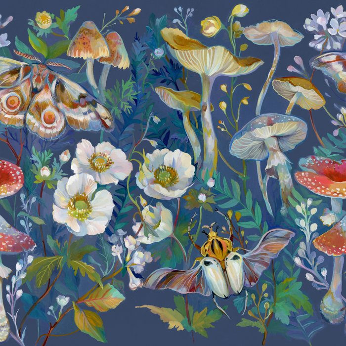 Goliath Beetle Mushroom Garden Coffee Mug Gallery Image 2