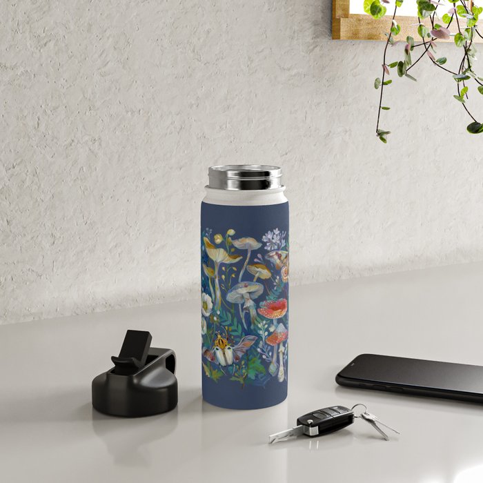 Goliath Beetle Mushroom Garden Water Bottle Gallery Image 4