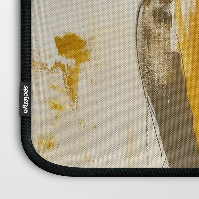 Modern Abstract Woman in Yellow Dress Laptop Sleeve Gallery Image 3