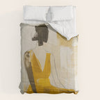Modern Abstract Woman in Yellow Dress Comforter Gallery Image 6