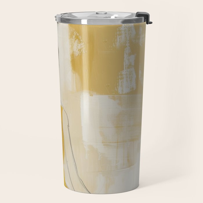 Modern Abstract Woman in Yellow Dress Travel Mug Gallery Image 2