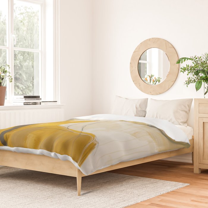 Modern Abstract Woman in Yellow Dress Duvet Cover Gallery Image 2