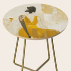 Modern Abstract Woman in Yellow Dress Side Table Gallery Image 2