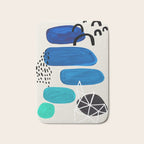Fun Abstract Minimalist Mid Century Modern Colorful Shapes Marine Green Blue Ombre Watercolor Bubble Bath Mat Gallery Image 1