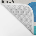 Fun Abstract Minimalist Mid Century Modern Colorful Shapes Marine Green Blue Ombre Watercolor Bubble Bath Mat Gallery Image 2