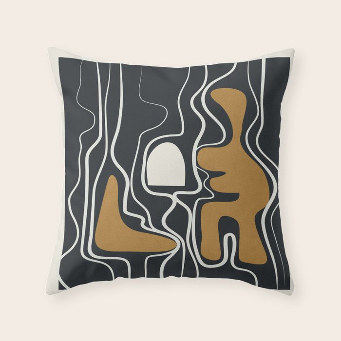 Minimal Abstract Form 1 Throw Pillow Gallery Image 1