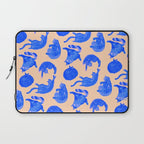Sleepy Cozy Kitty Cats in Blue & Pink Laptop Sleeve Gallery Image 1