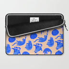 Sleepy Cozy Kitty Cats in Blue & Pink Laptop Sleeve Gallery Image 2