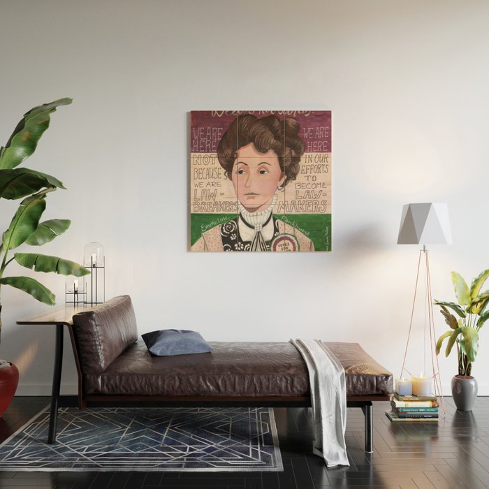Emmeline Pankhurst portrait | votes for women  Wood Wall Art Gallery Image 2