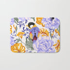 Colorful birds in garden flowers YL Bath Mat Gallery Image 1