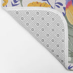 Colorful birds in garden flowers YL Bath Mat Gallery Image 2