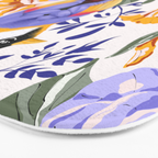 Colorful birds in garden flowers YL Bath Mat Gallery Image 3