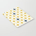 Atomic Age Retro Midcentury 1950s Starburst Pattern in Light Mustard, Navy Blue, and White Notebook Gallery Image 2