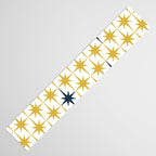 Atomic Age Retro Midcentury 1950s Starburst Pattern in Light Mustard, Navy Blue, and White Table Runner Gallery Image 3