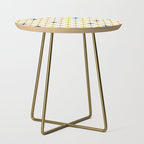 Atomic Age Retro Midcentury 1950s Starburst Pattern in Light Mustard, Navy Blue, and White Side Table Gallery Image 1