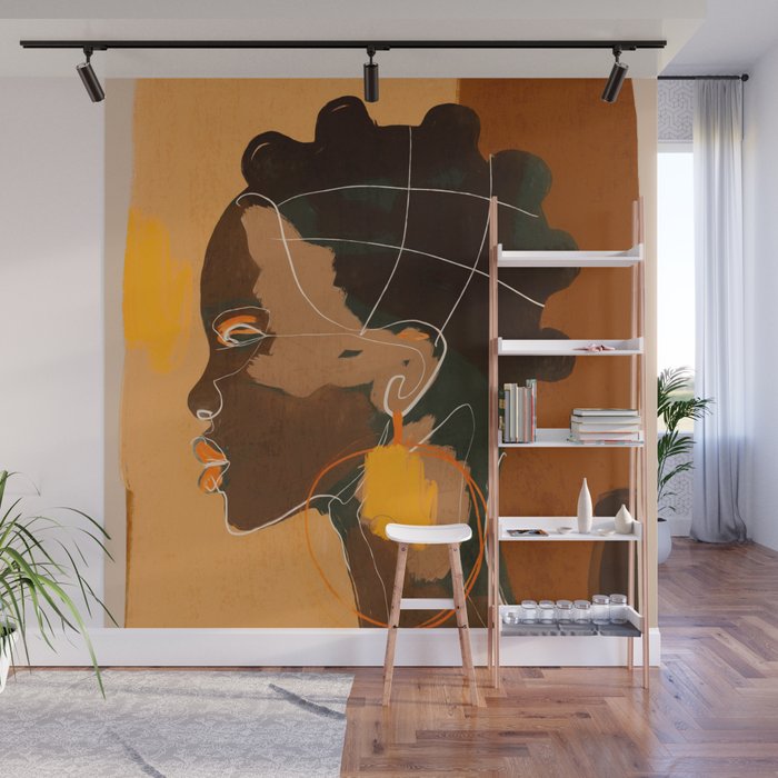 Abstract Art Girl Portrait Wall Mural Gallery Image 1