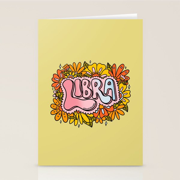 Libra Flowers Stationery Card Gallery Image 2