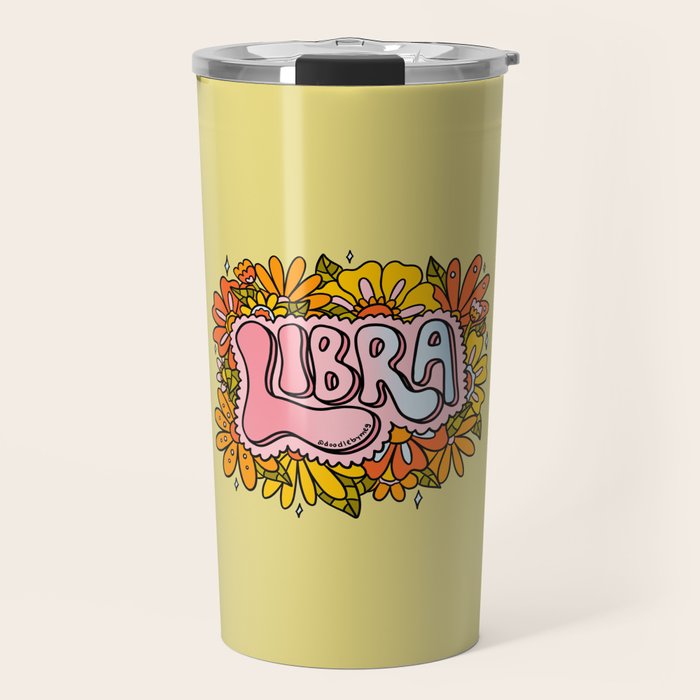 Libra Flowers Travel Mug Gallery Image 1