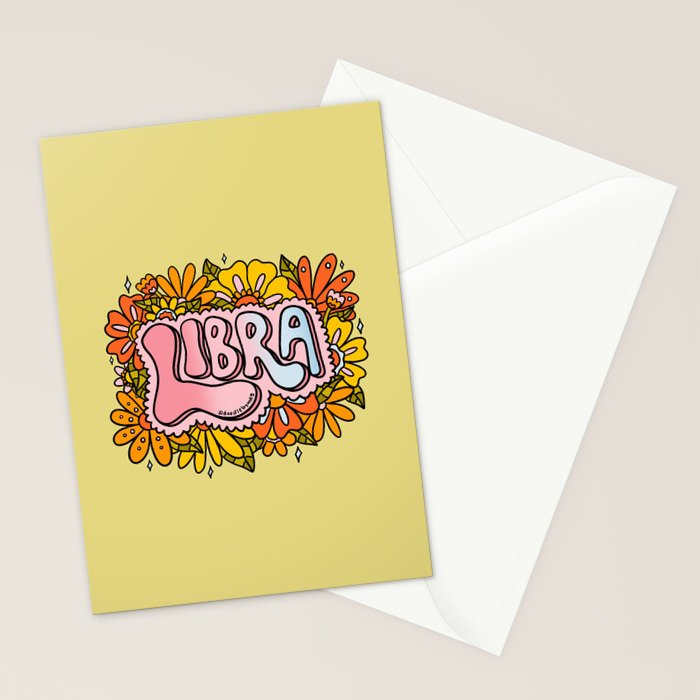 Libra Flowers Stationery Card Gallery Image 2
