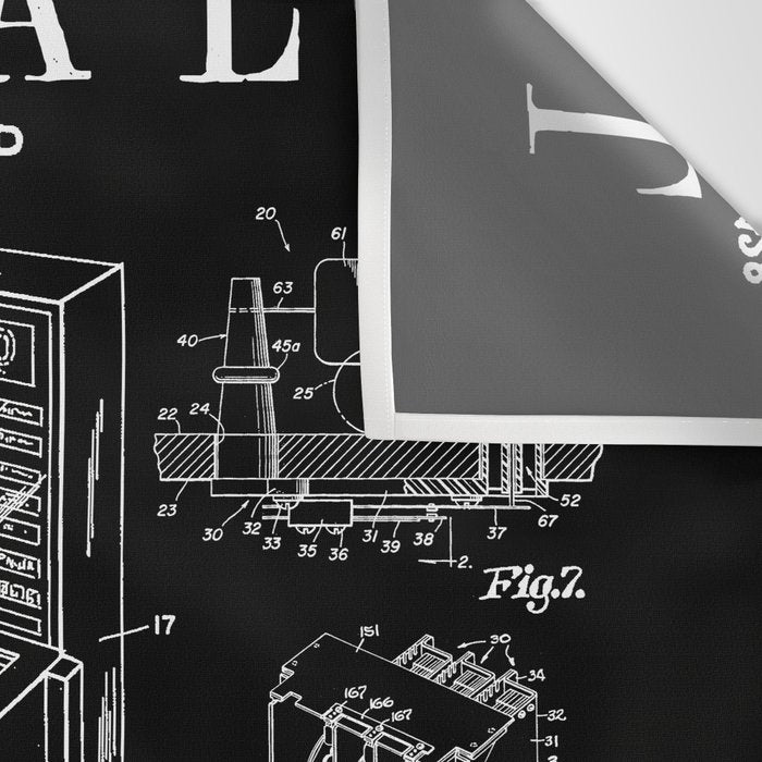 Pinball Arcade Gaming Machine Vintage Gamer Patent Print Wall Tapestry Gallery Image 3