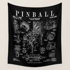 Pinball Arcade Gaming Machine Vintage Gamer Patent Print Wall Tapestry Gallery Image 4